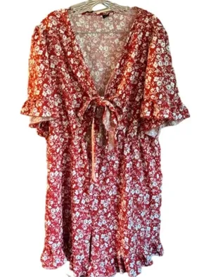 SheIn Boho Style Front Tie Shorts Jumpsuit thumbnail 1