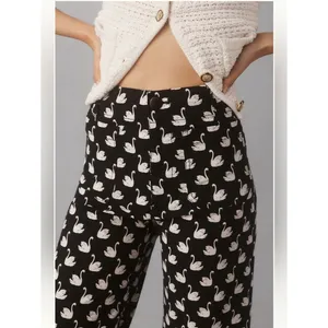 Anthropologie Maeve Colette High Rise Wide Leg Crop Pants in Magic Fabric thumbnail 4