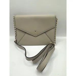 Kate‎ Spade New York Envelope Crossbody Bag Beige Saffiano Leather Gold Chain thumbnail 14