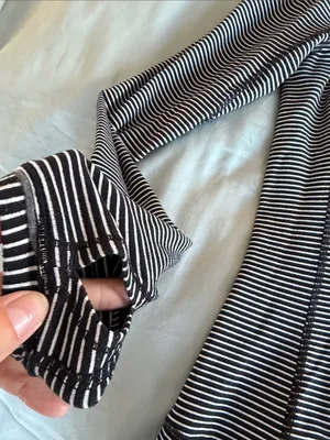 lululemon athletica Black and White Striped Long Sleeve Top thumbnail 2