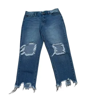 Kancan Wide Leg Distressed Raw Hem Jeans EUC Size 11/29 thumbnail 1
