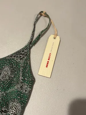 Vintage Y2K Miss Sixty Drop Waist Silk Blend Mini Dress NWOT Green Fairycore L thumbnail 5