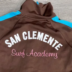 Hollister Women’s Size Small Track Jacket Brown San Clemente Surf Academy thumbnail 3