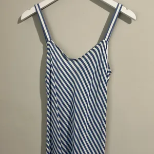 J. Crew Gwyneth Slip Midi Dress Women's 2 Cupro Blend Blue White Striped V-Neck thumbnail 4