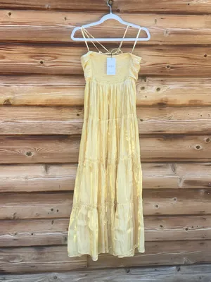 o.p.t. Few Moda Yellow XS East Tiered Midi Dress thumbnail 7