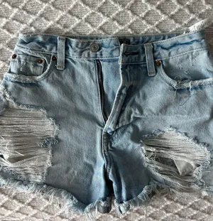 Abercrombie & Fitch High Rise Denim Shorts thumbnail 1