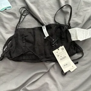 Zara Open Back Black Linen Top thumbnail 3