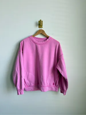 Free People FP Movement Metti Crewneck Sweatshirt Pink Oversized XS thumbnail 7