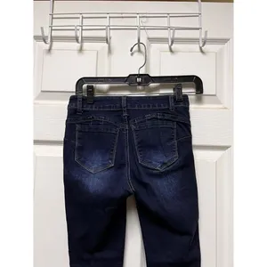 Wax Jean Size 1 Womens Juniors Blue Denim Skinny Stretch‎ Distressed Cuff thumbnail 7