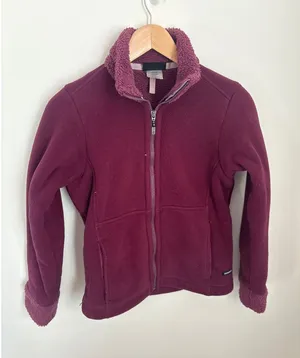 Patagonia Synchilla Fleece Jacket Womens XS Berry Purple Full Zip Sherpa Trim thumbnail 1