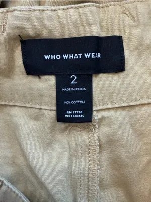 Who What Wear Tan Wide Leg Cotton Pants thumbnail 3