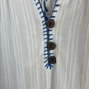 Veronica Beard Embroidered Mini Bobo Dress Gauze Cotton Sz Small‎ thumbnail 6