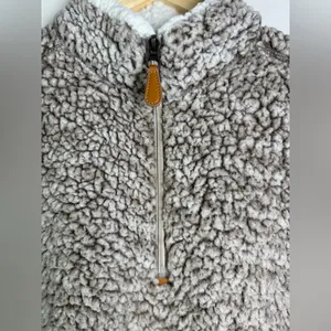 Nordic Fleece Women’s Sherpa Pullover Quarter Zip Teddy Faux Fur Sz M thumbnail 2