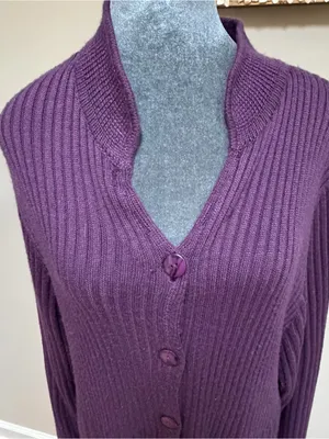 Vintage April Too! Cornell purple long sweater coat duster jacket wool purple thumbnail 2
