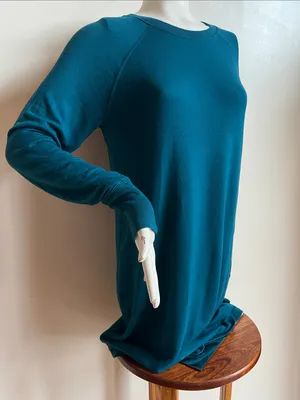 Athleta Teal Long Sleeve Shift Dress thumbnail 5