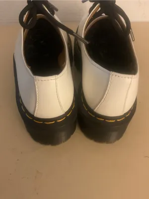 Dr. Martens women White Leather Platform Oxfords smooth shoesUS 6 thumbnail 8