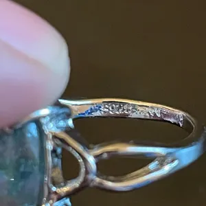 Greenish opal S925 silver ring size 5.25 thumbnail 8