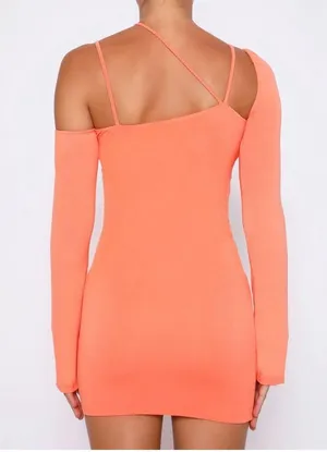 Tiger Mist Orange asymmetric Dress thumbnail 6