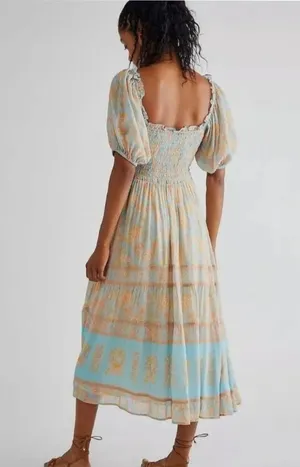 Free People Spell & The Gypsy Juniper Shirred Midi Dress thumbnail 4