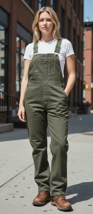 NWT Overalls Dickies Relaxed Fit Bib Overalls, FB206 Rinsed Moss Green 2XL thumbnail 1