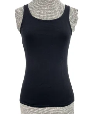 Basic Y2K Black Beater Tank 00s Ribbed Cotton Solid Layering Minimal Masc Size M Size M thumbnail 1