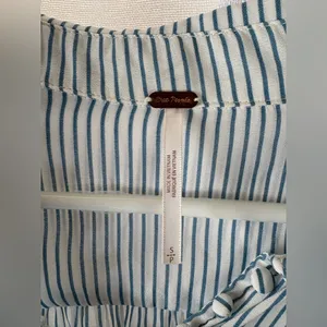 FREE PEOPLE Modern Muse Striped High Low Blouse Size Small Oversized EUC 631‎ thumbnail 2
