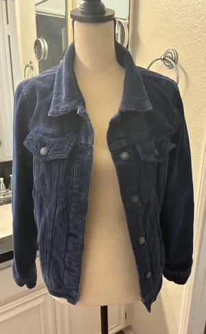Brandy Melville Corduroy Jacket blue navy  thumbnail 1