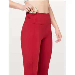 Lululemon Fast & Free 7/8 Tight Dark Red High Rise 25” Inseam Nulux Fabric Sz 4 thumbnail 3