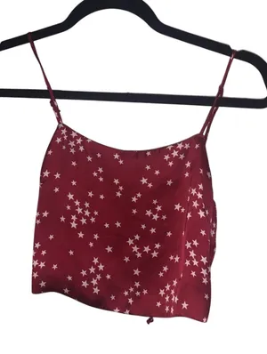 Starred Crop Top Crimson Red thumbnail 1