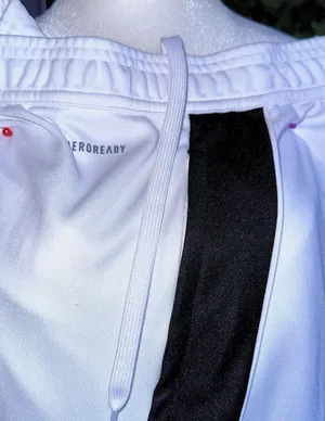 adidas men's athletic White Track Pants with Black Stripe Detail Sz thumbnail 5