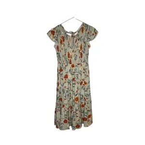 Patrons of Peace Floral Smocked‎ Midi Dress Sage Green Flutter Sleeve J1928F58 S thumbnail 6