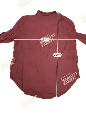 Mudd Red Button Up Large Casual Shirt Collared Long Sleeve Top Burgundy thumbnail 3
