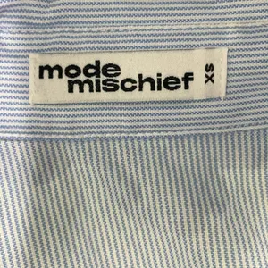 Mode Mischief Oversized Cinch Shirt Striped Cotton‎ Button Down XS Long Sleeve thumbnail 12