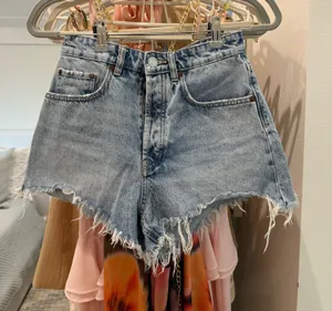 ZARA Jean Shorts High-Waisted Denim thumbnail 1