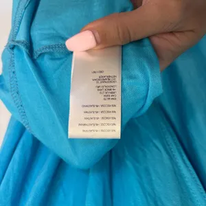 Free People FP Beach Maxi Dress Cover Up Blue Front Slit Swim Casual Size Large thumbnail 6