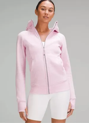 Lululemon NWT Scuba Full zip Hoodie in Heathered Vita Pink size 12 thumbnail 1