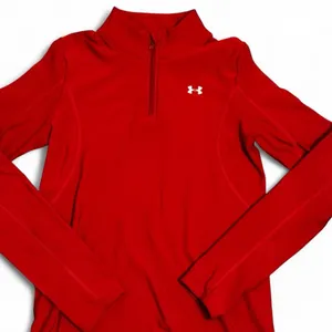 Womens Red Under Armour Athletic Sporty Quarter Zip Small thumbnail 2