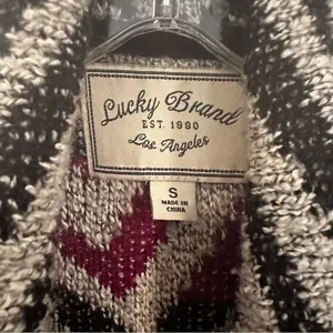 Lucky Brand Intarsia Open Waterfall Cardigan Women's Small Boho Sweater Western‎ thumbnail 10