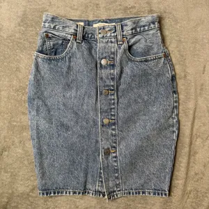 Levis Mom Skirt Light Acid Wash Blue Denim Button Fly Size 24 Jean Retro BOHO‎ thumbnail 14