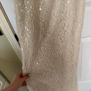 Aidan Mattox Sz 0 Sequin Cream Wedding Bridal Sweetheart Maxi Dress Side Slit thumbnail 5