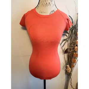 Lululemon Swiftly Tech Short Sleeve Shirt Top Orange Women's Size‎ 4 thumbnail 2