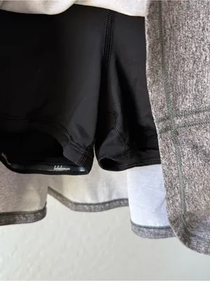 Lululemon Pace Rival Skirt Gray Space Dye Black Waistband Skort thumbnail 7