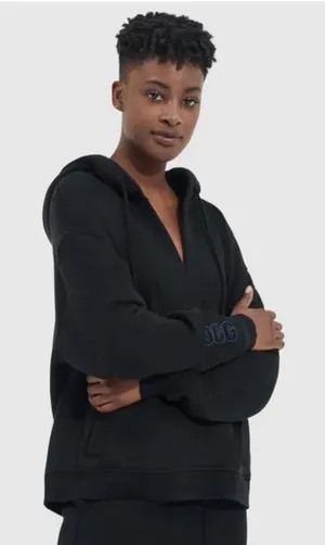UGG Adryann Hoodie M 24” p2p Black $128 Retail NWOT thumbnail 1