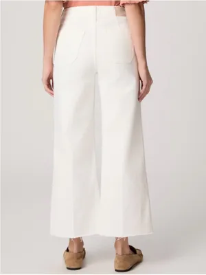Paige Anessa High Rise Wide Leg Ankle Jeans in Tonal Ecru size 27 thumbnail 3