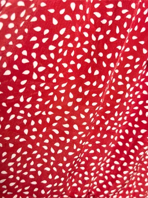 Red & White Polka Dot Smocked Sleeveless Mini Dress with Ruffle Hem Size Small thumbnail 7