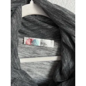 Free People Beach Cocoon Cowl Neck Pullover Top Gray Slouchy Cozycove Boho M/L thumbnail 7