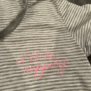 Gray Striped T-Shirt with Pink Embroidery thumbnail 3
