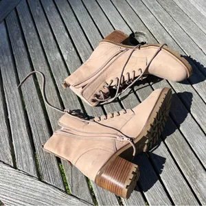 Seychelles Lace‎ Up Irresistible Leather Combat Boot Pink Nubuck 10 thumbnail 10