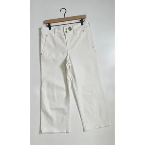NWT!! J. CREW Slim Wide Jeans Stacked Buttons Solid White Size 29 Petite‎ 29P thumbnail 2