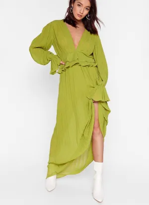 Nasty Gal Frill V Neck Maxi Dress thumbnail 1